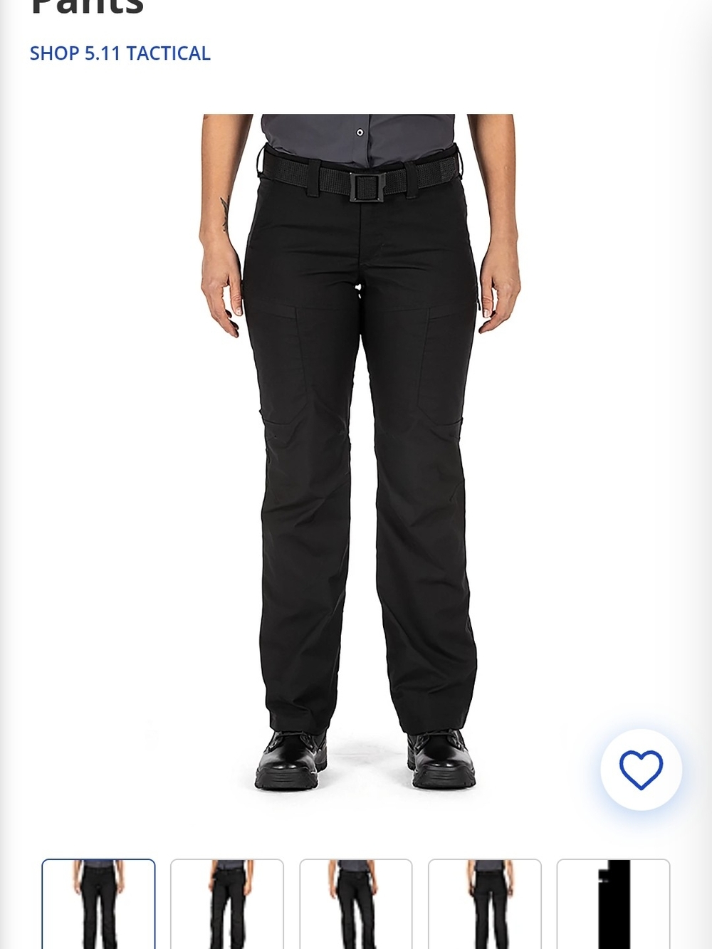 5.11 Tactical Women's Black Straight-Leg Tactical Pants